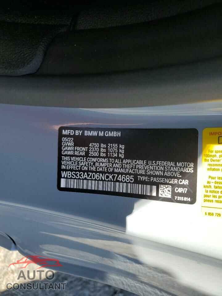 BMW M4 2022 - WBS33AZ06NCK74685