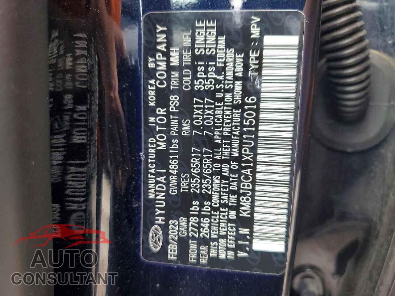 HYUNDAI TUCSON 2023 - KM8JBCA1XPU115016