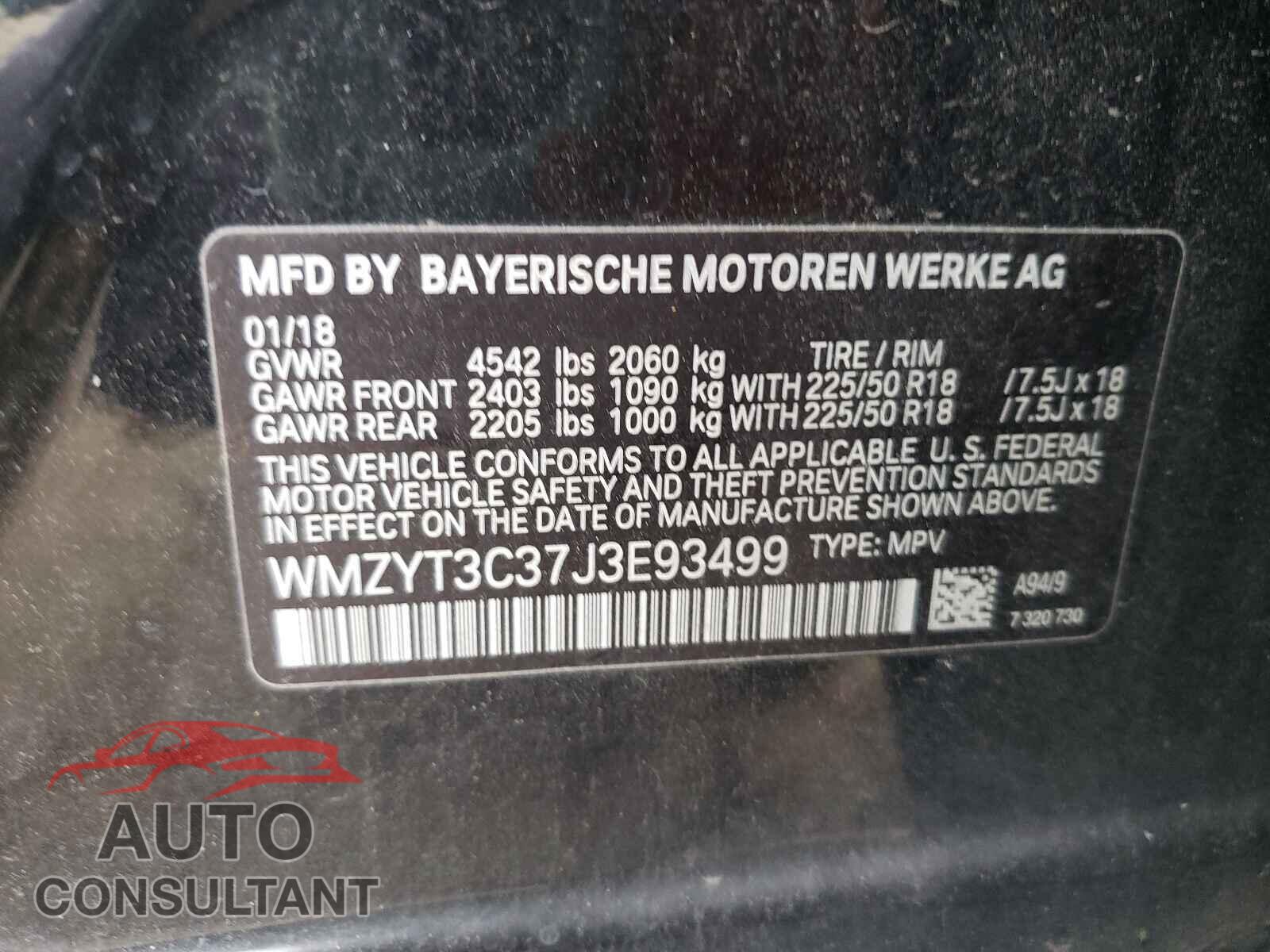 MINI COOPER 2018 - WMZYT3C37J3E93499