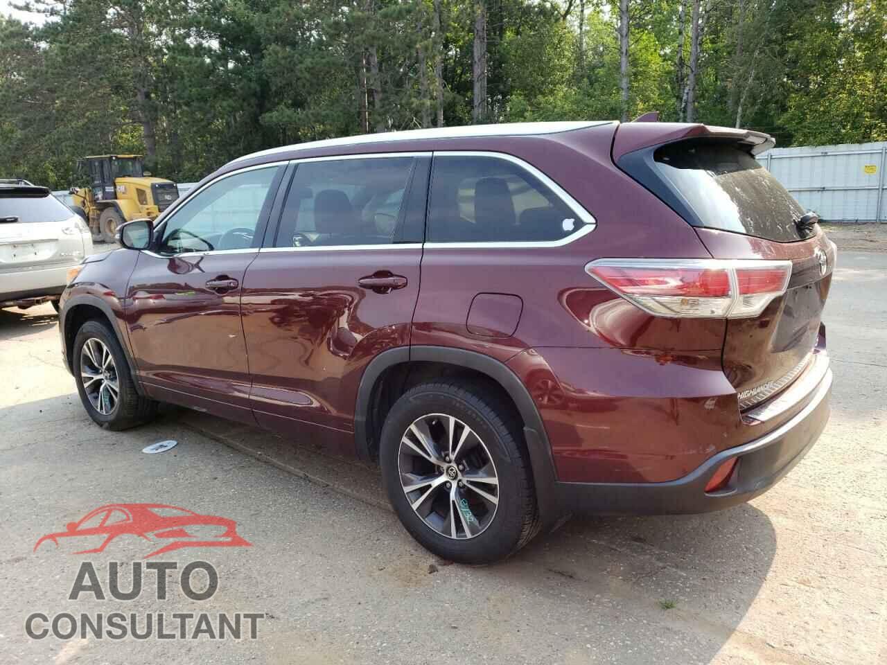 TOYOTA HIGHLANDER 2016 - 5TDJKRFH1GS284617