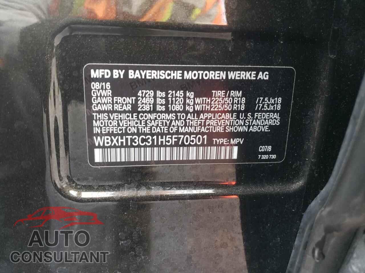BMW X1 2017 - WBXHT3C31H5F70501