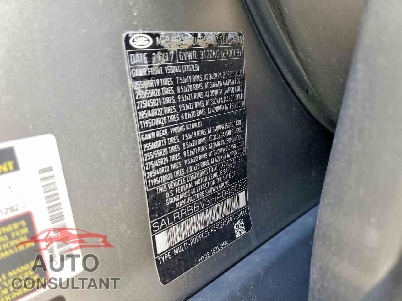 LAND ROVER DISCOVERY 2017 - SALRRBBV3HA046552