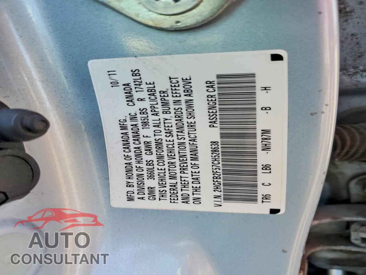 HONDA CIVIC 2012 - 2HGFB2F57CH528638