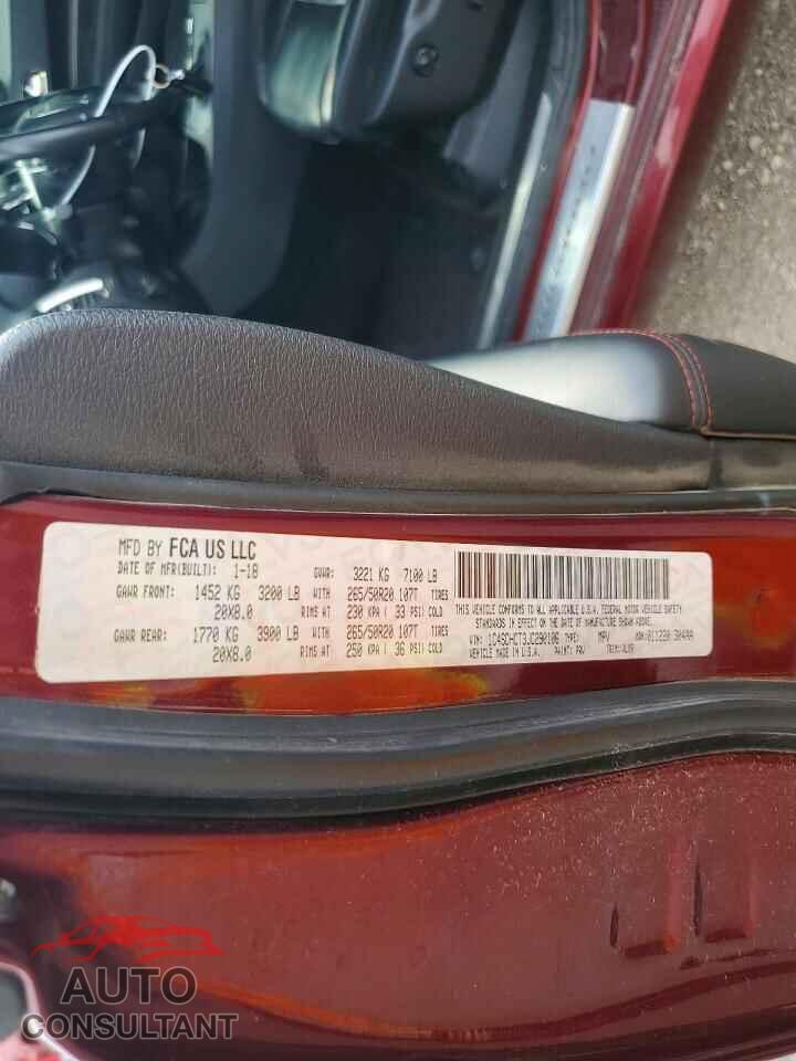 DODGE DURANGO 2018 - 1C4SDHCT3JC290106