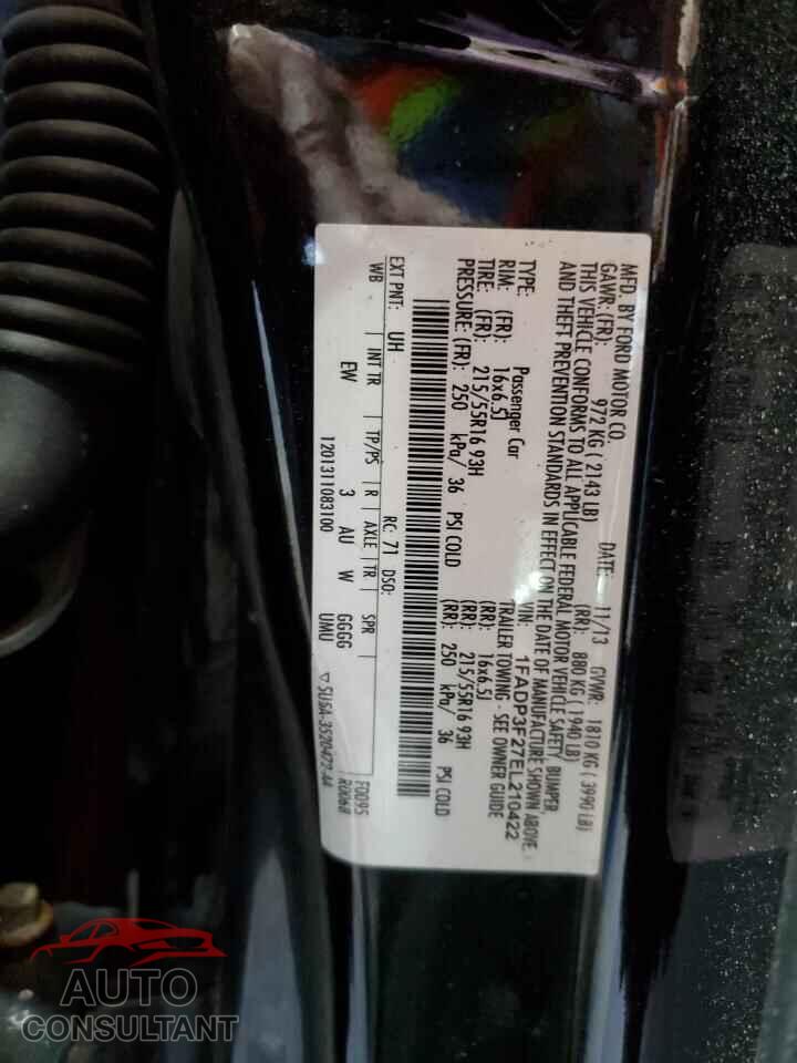 FORD FOCUS 2014 - 1FADP3F27EL210422