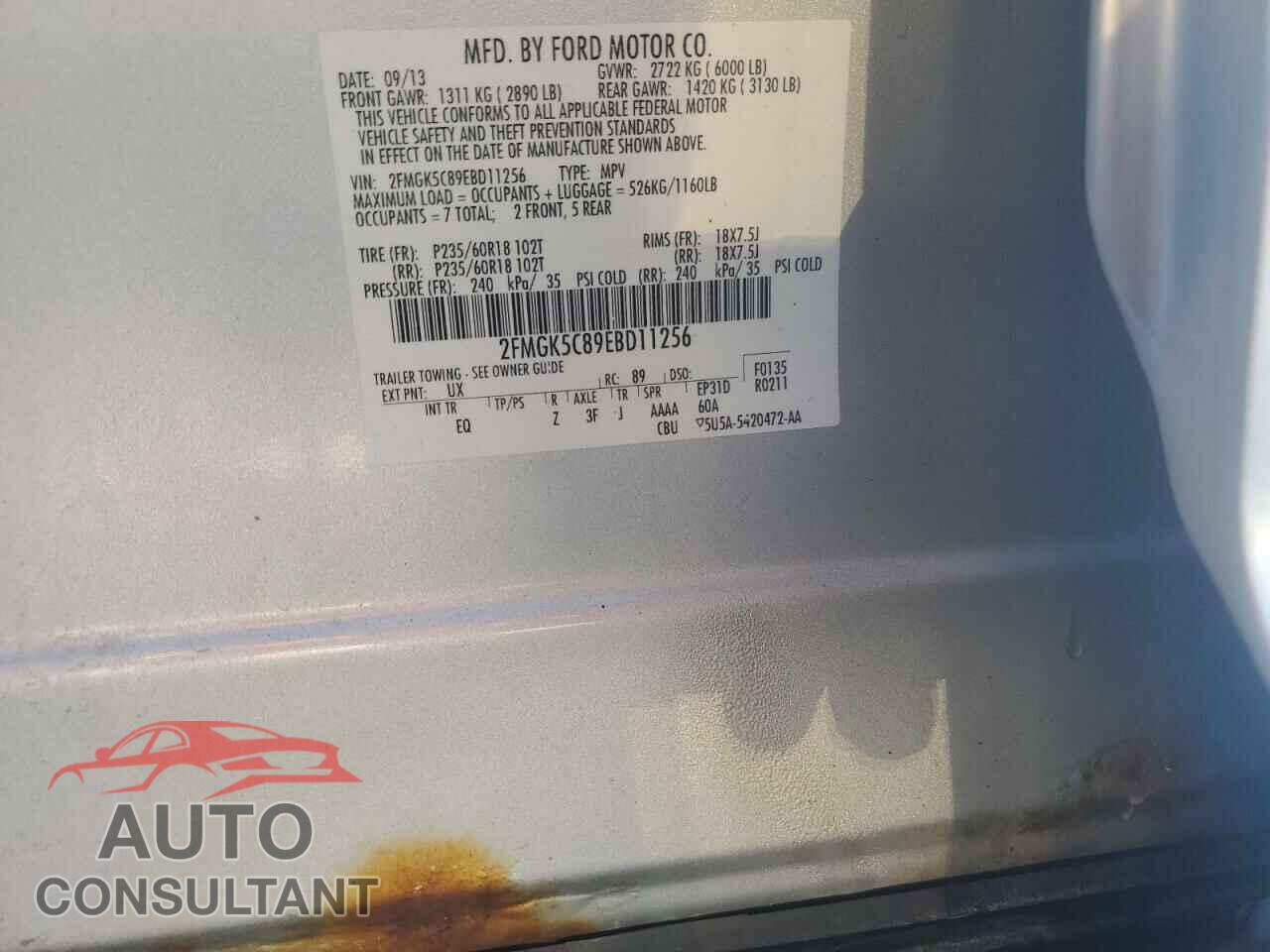 FORD FLEX 2014 - 2FMGK5C89EBD11256