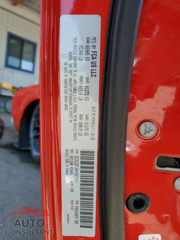 DODGE CHALLENGER 2019 - 2C3CDZFJ4KH627163