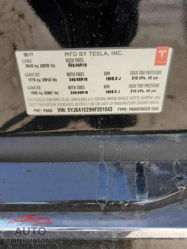 TESLA MODEL S 2017 - 5YJSA1E29HF201043