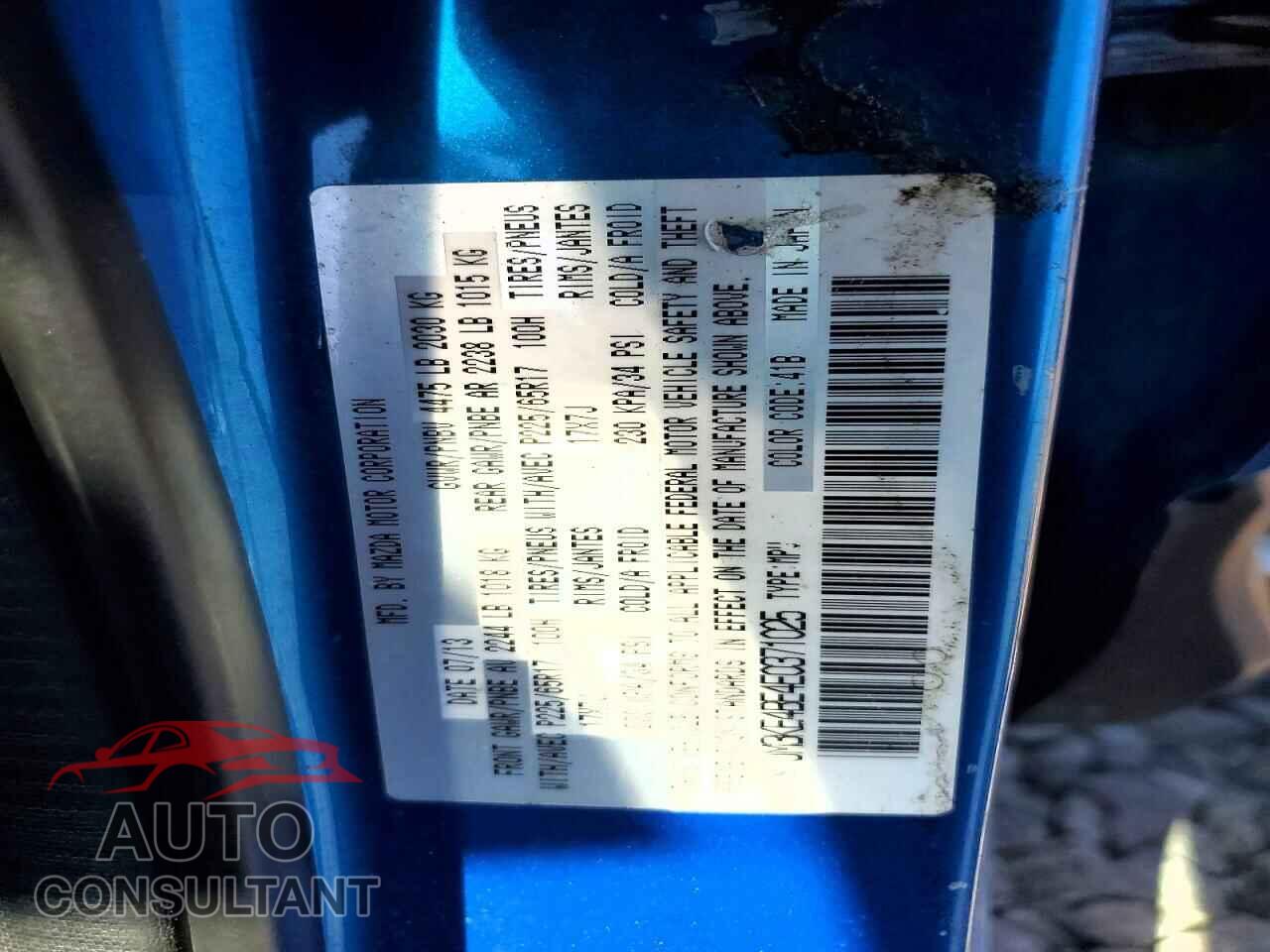 MAZDA CX-5 2014 - JM3KE4BE4E0371025