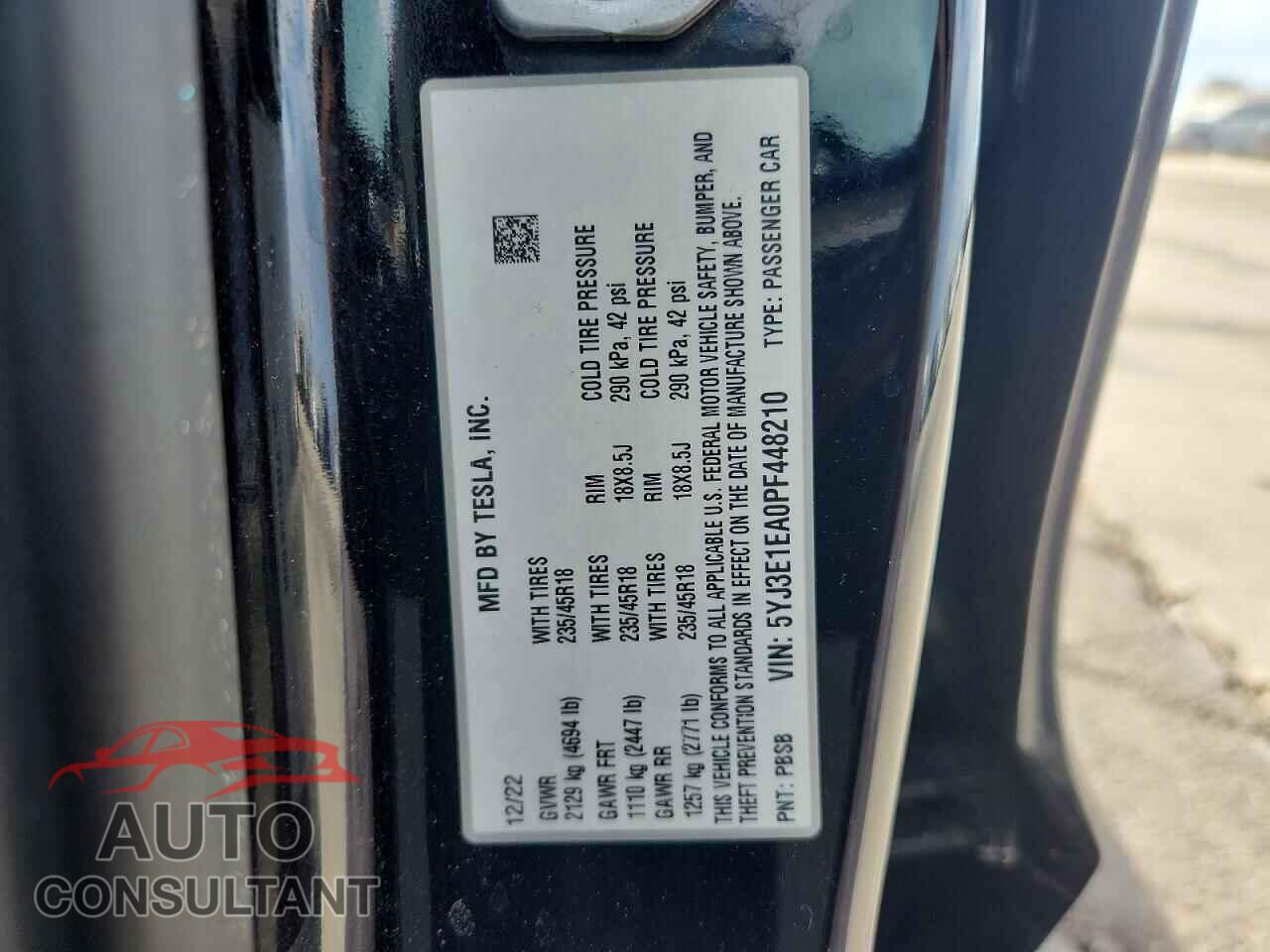 TESLA MODEL 3 2023 - 5YJ3E1EA0PF448210