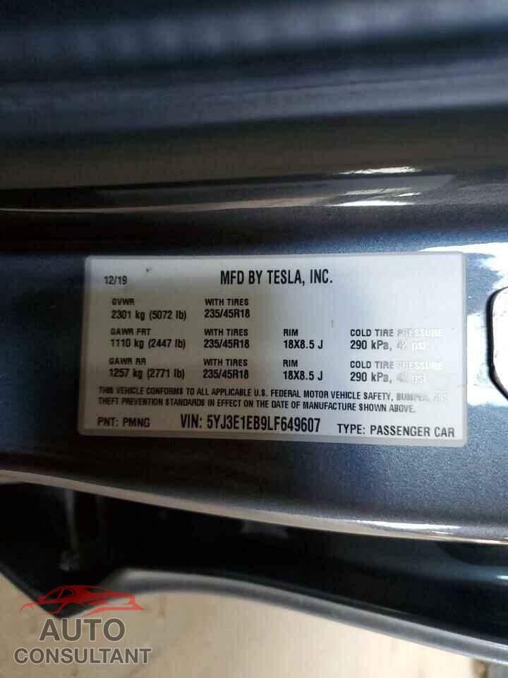 TESLA MODEL 3 2020 - 5YJ3E1EB9LF649607