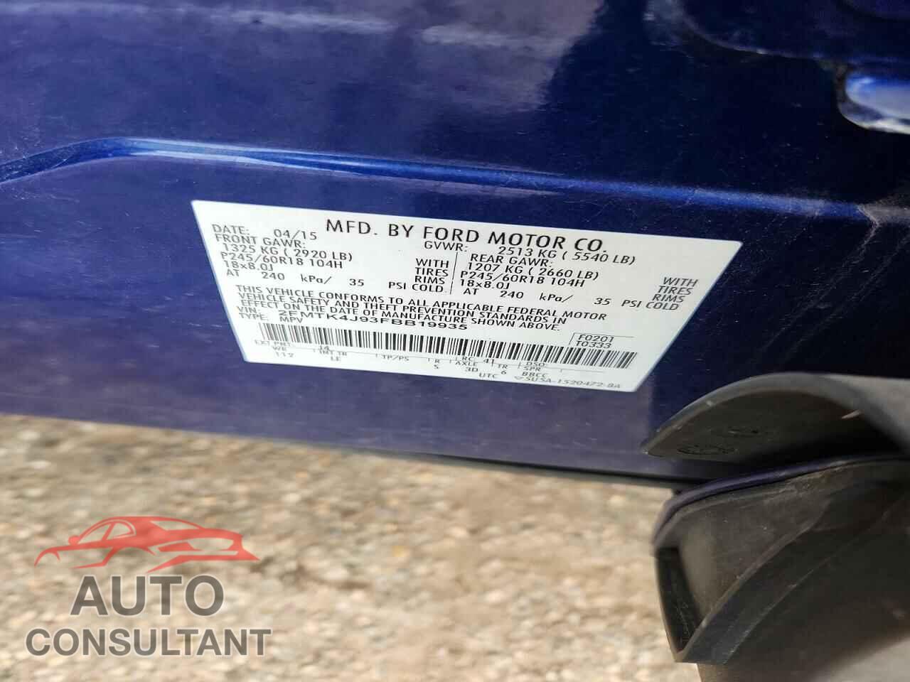 FORD EDGE 2015 - 2FMTK4J93FBB19935