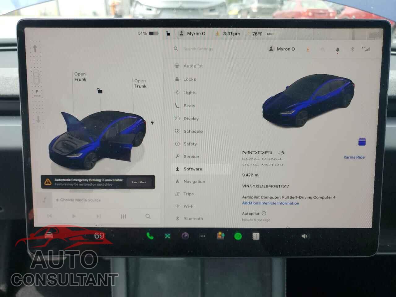 TESLA MODEL 3 2024 - 5YJ3E1EB4RF817517
