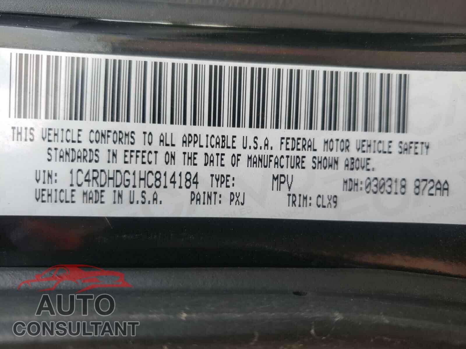 DODGE DURANGO 2017 - 1C4RDHDG1HC814184