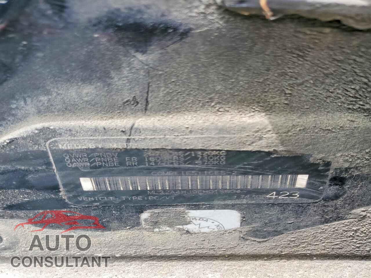 MITSUBISHI MIRAGE 2014 - ML32A4HJ9EH015604