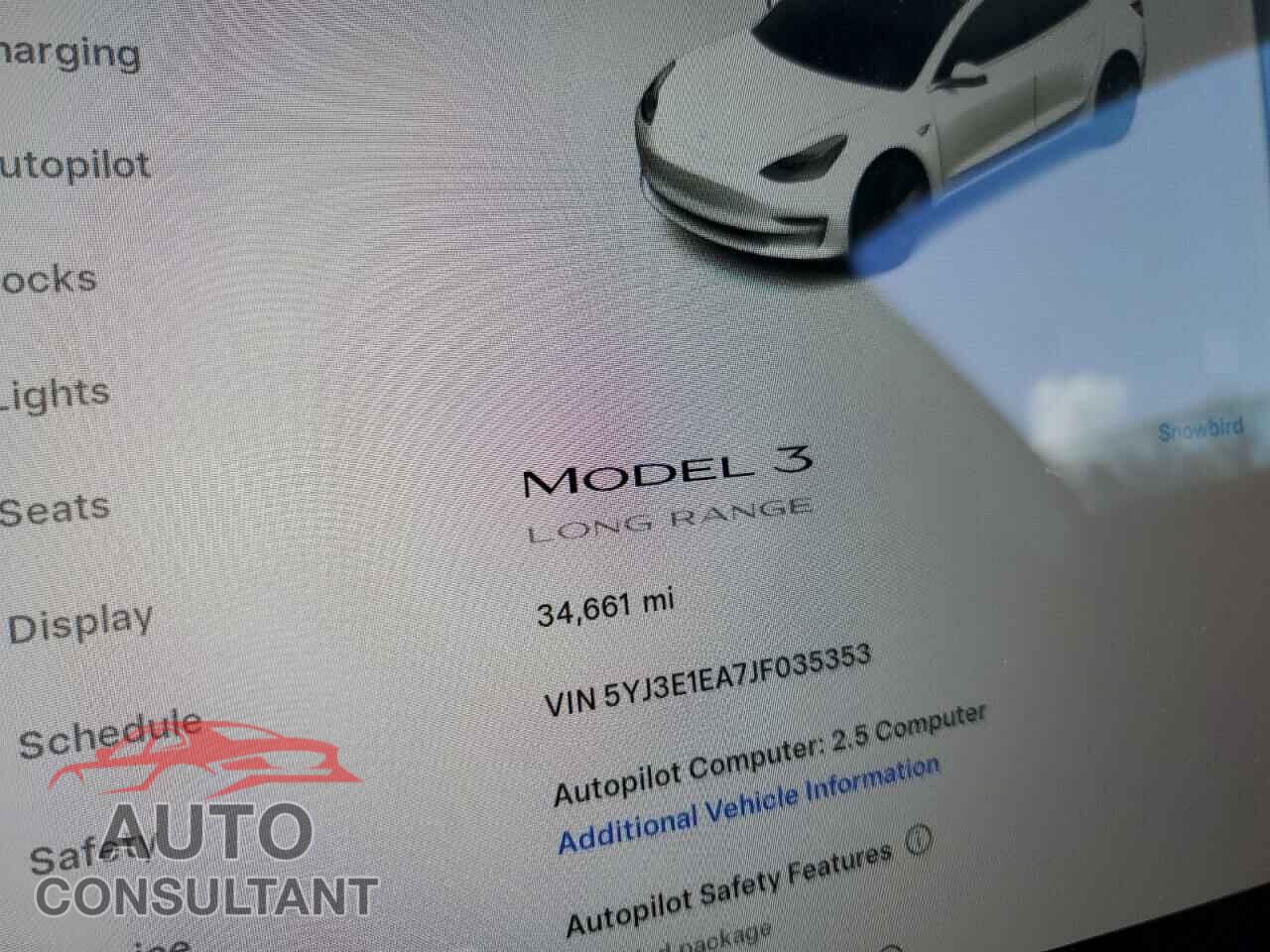 TESLA MODEL 3 2018 - 5YJ3E1EA7JF035353
