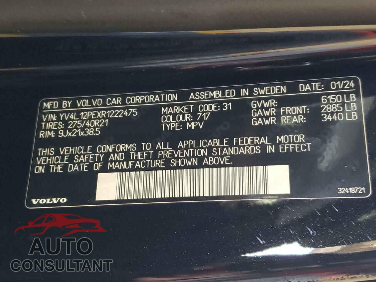 VOLVO XC90 PLUS 2024 - YV4L12PEXR1222475