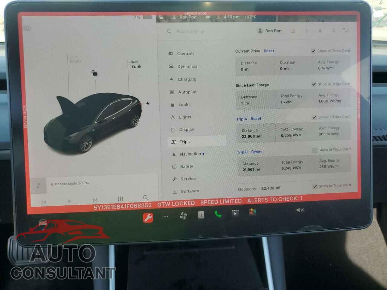 TESLA MODEL 3 2018 - 5YJ3E1EB4JF068352