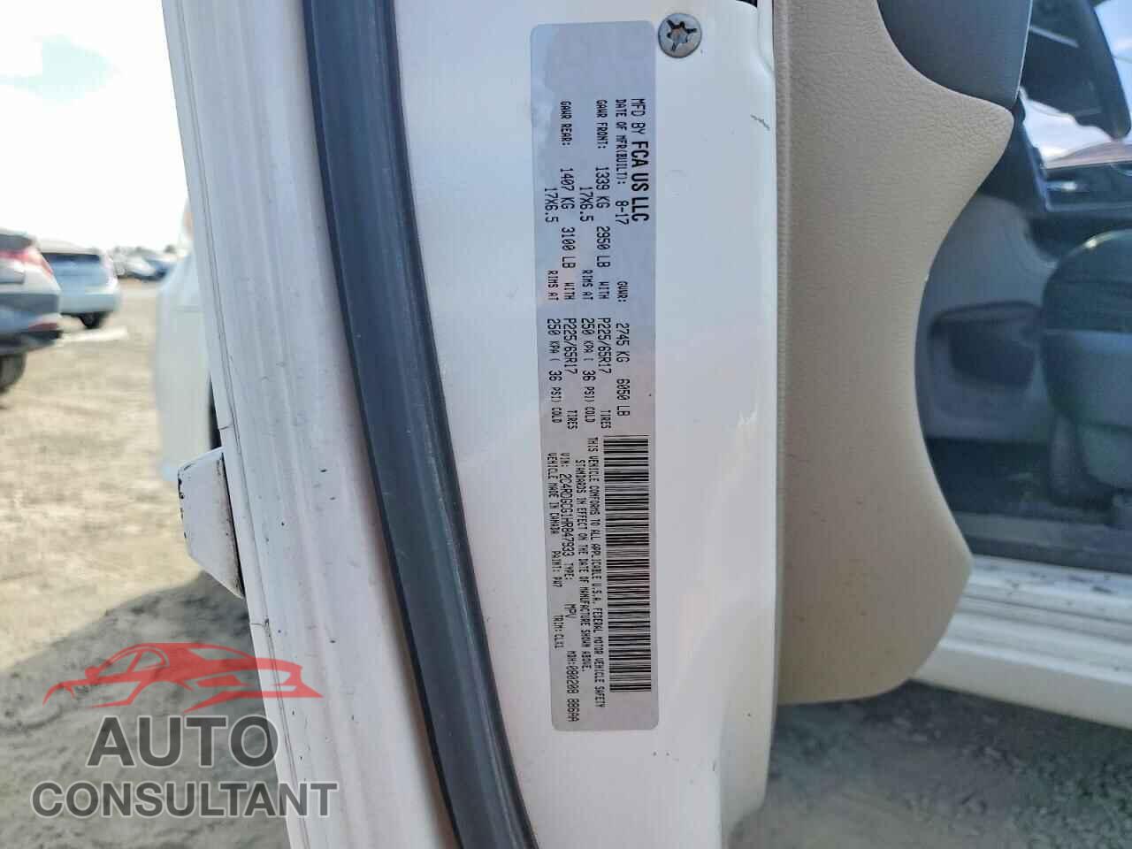 DODGE CARAVAN 2017 - 2C4RDGCG1HR847933
