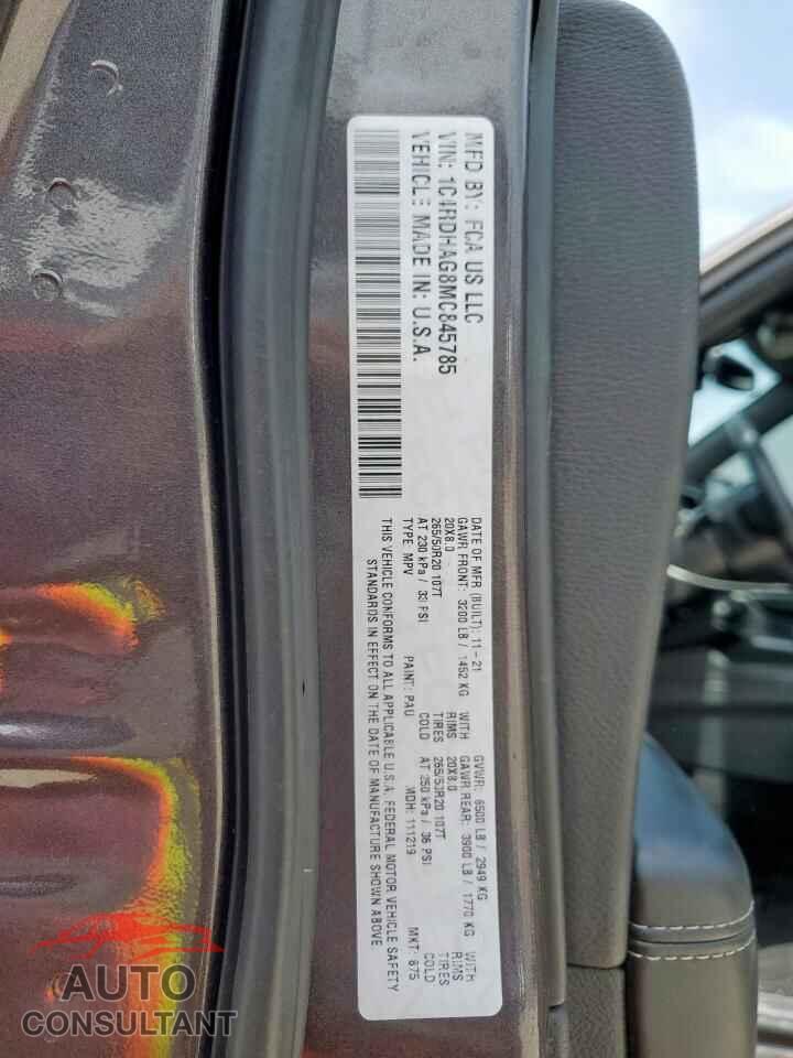 DODGE DURANGO 2021 - 1C4RDHAG8MC845785