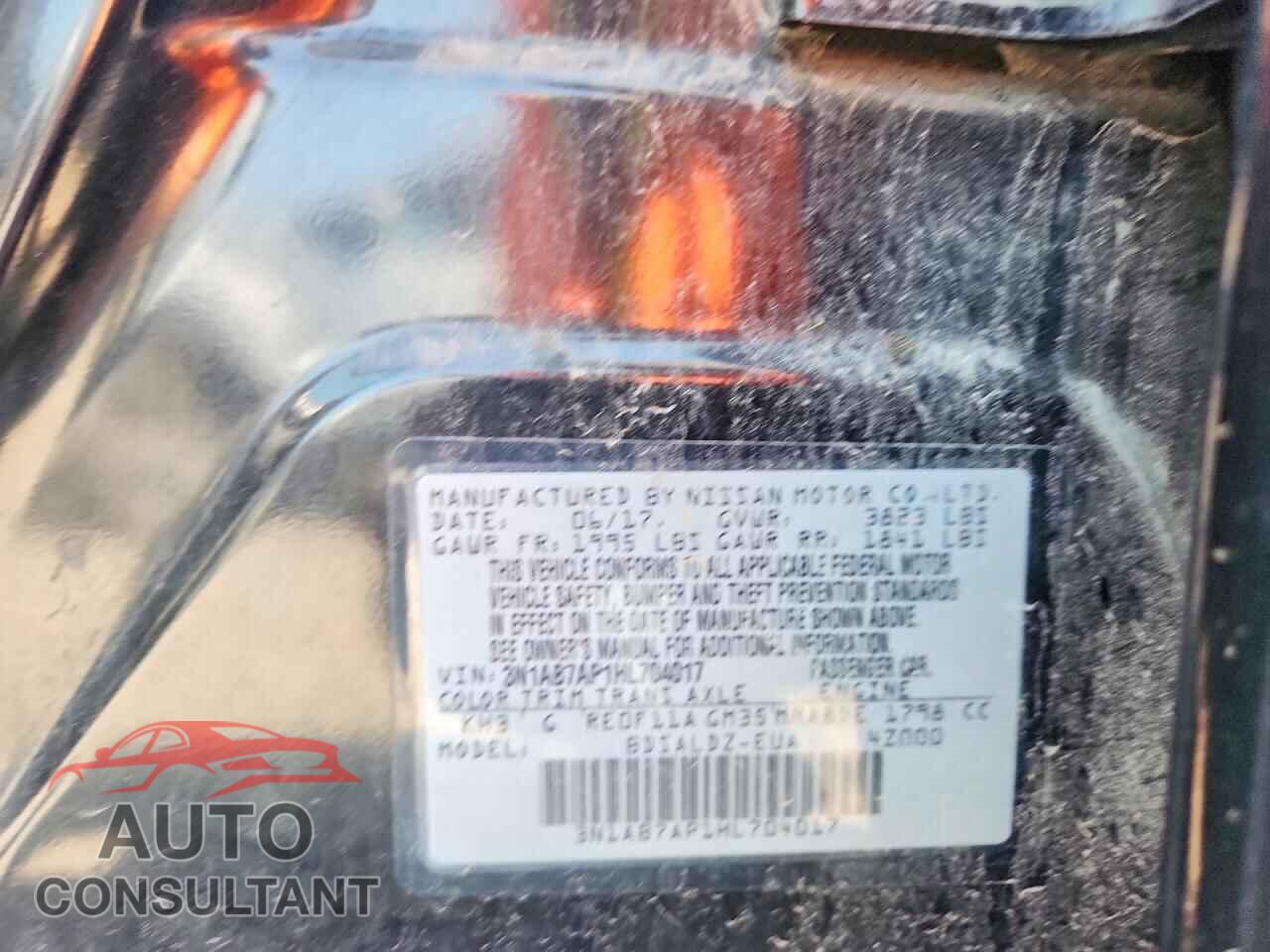 NISSAN SENTRA 2017 - 3N1AB7AP1HL704017