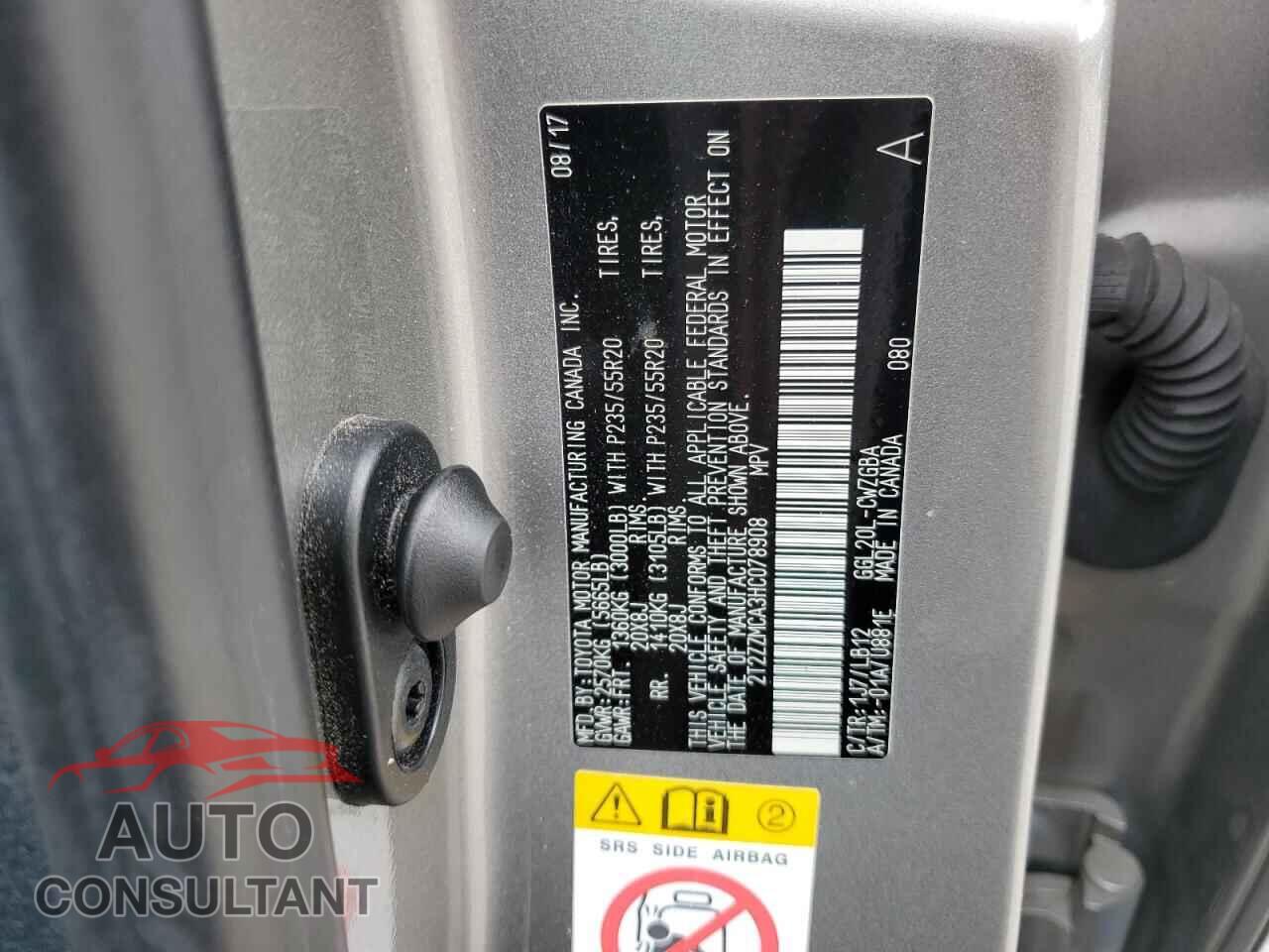 LEXUS RX350 2017 - 2T2ZZMCA3HC078908
