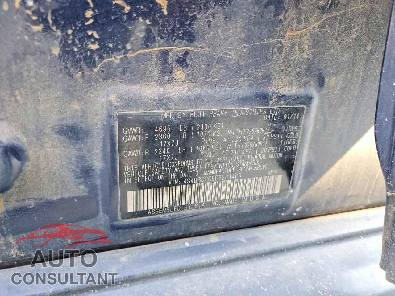 SUBARU OUTBACK 2014 - 4S4BRDPC9E2281406