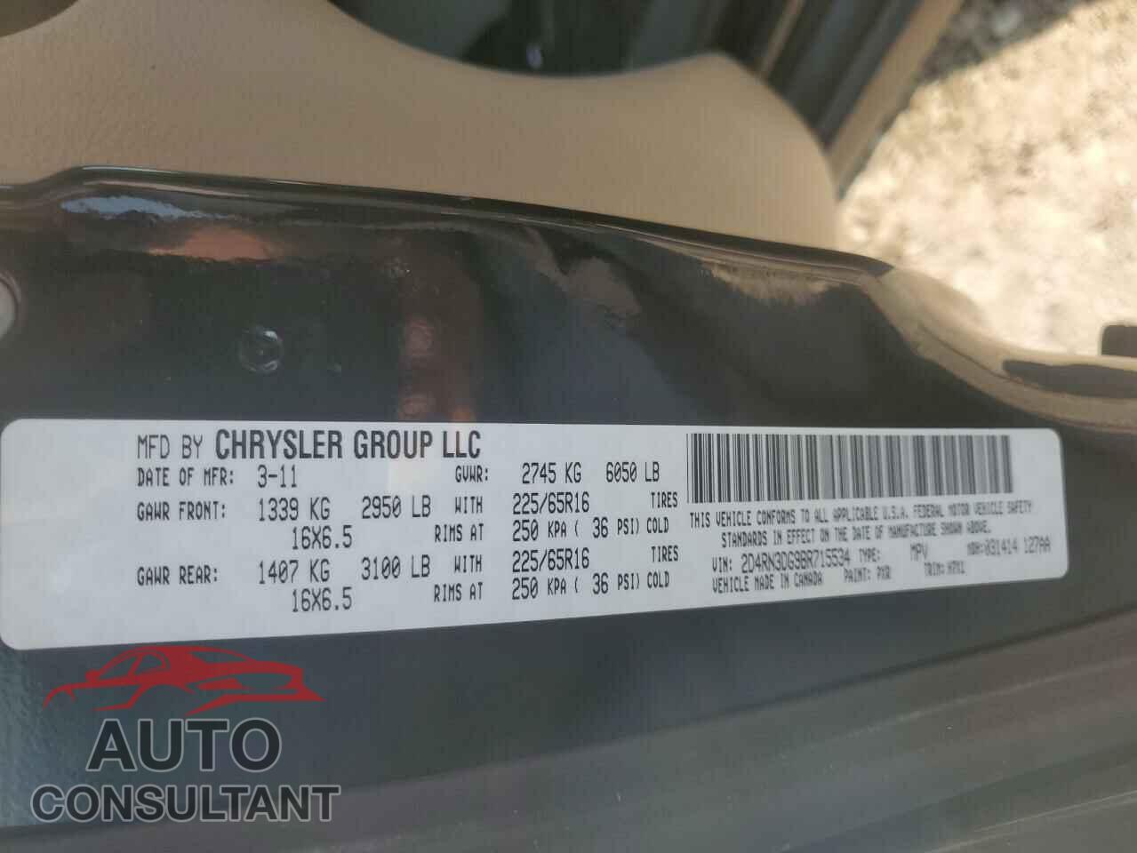DODGE CARAVAN 2011 - 2D4RN3DG9BR715534
