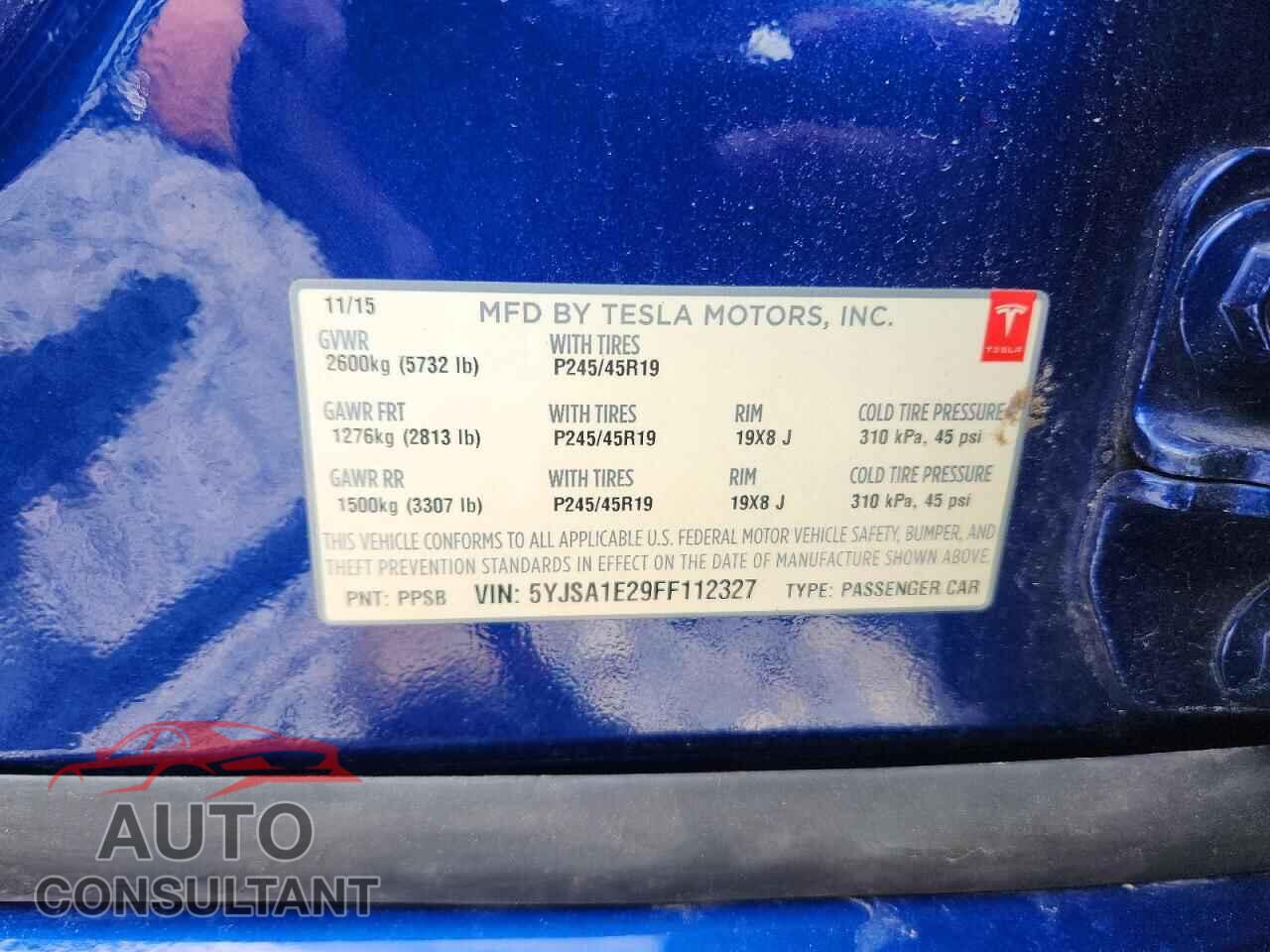 TESLA MODEL S 2015 - 5YJSA1E29FF112327