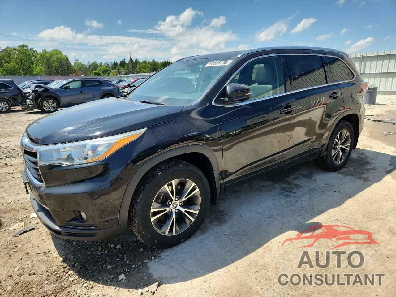 TOYOTA HIGHLANDER 2016 - 5TDJKRFH1GS502796