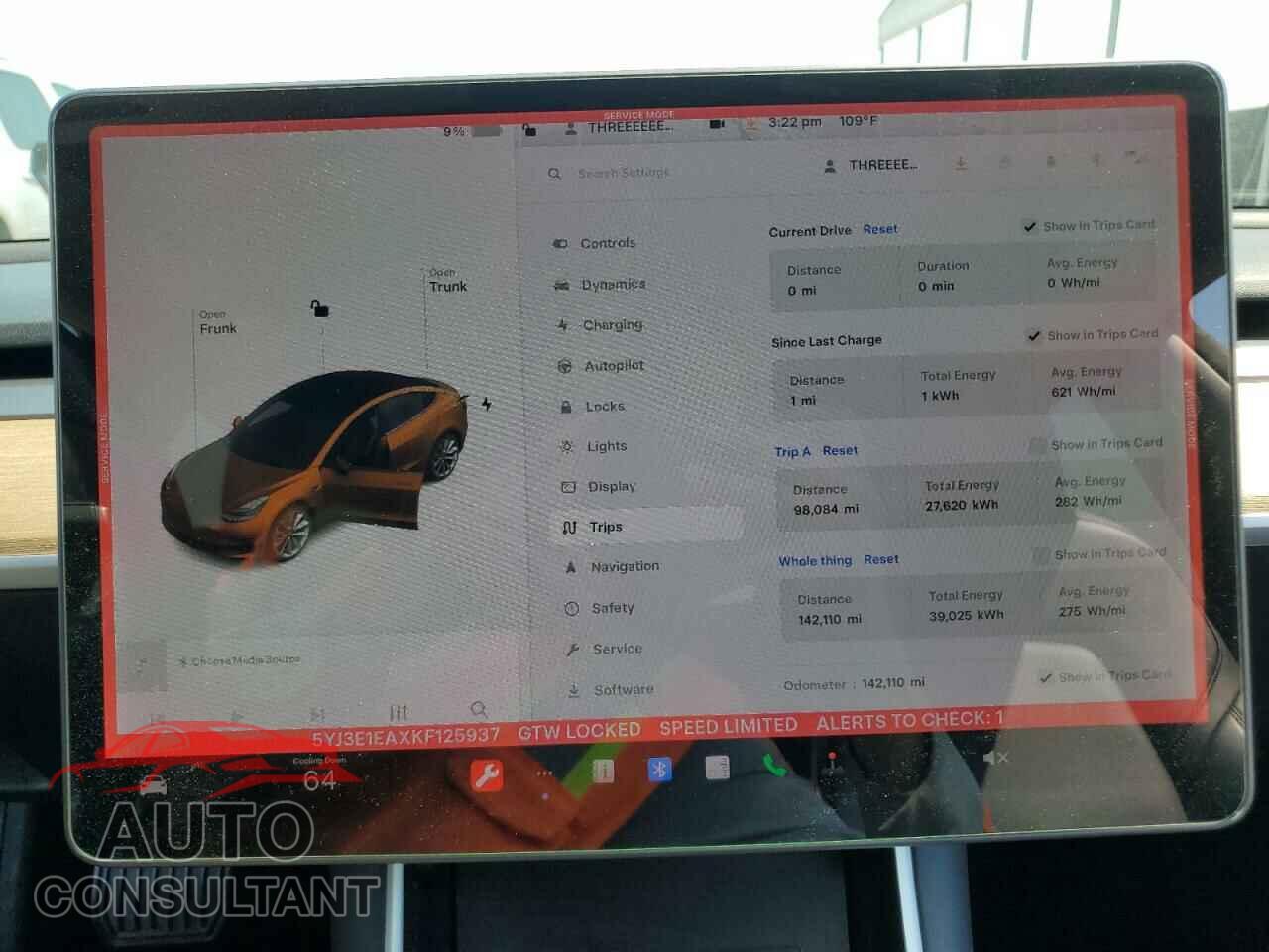 TESLA MODEL 3 2019 - 5YJ3E1EAXKF125937