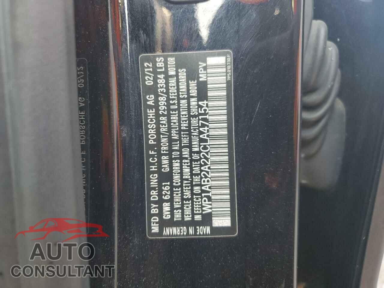 PORSCHE CAYENNE 2012 - WP1AB2A22CLA47154