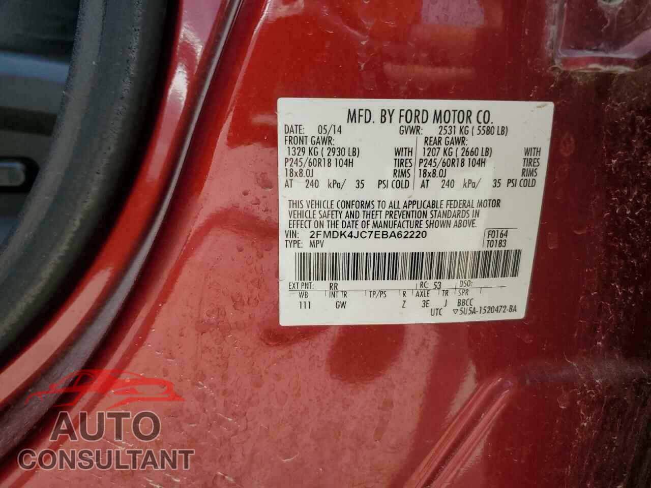 FORD EDGE 2014 - 2FMDK4JC7EBA62220