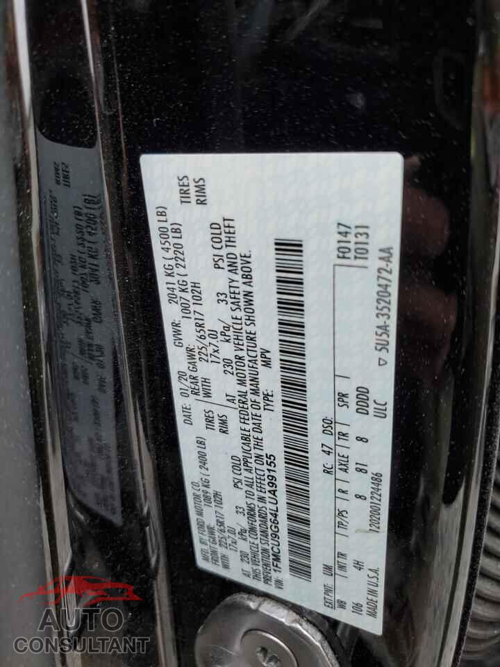 FORD ESCAPE 2020 - 1FMCU9G64LUA99155