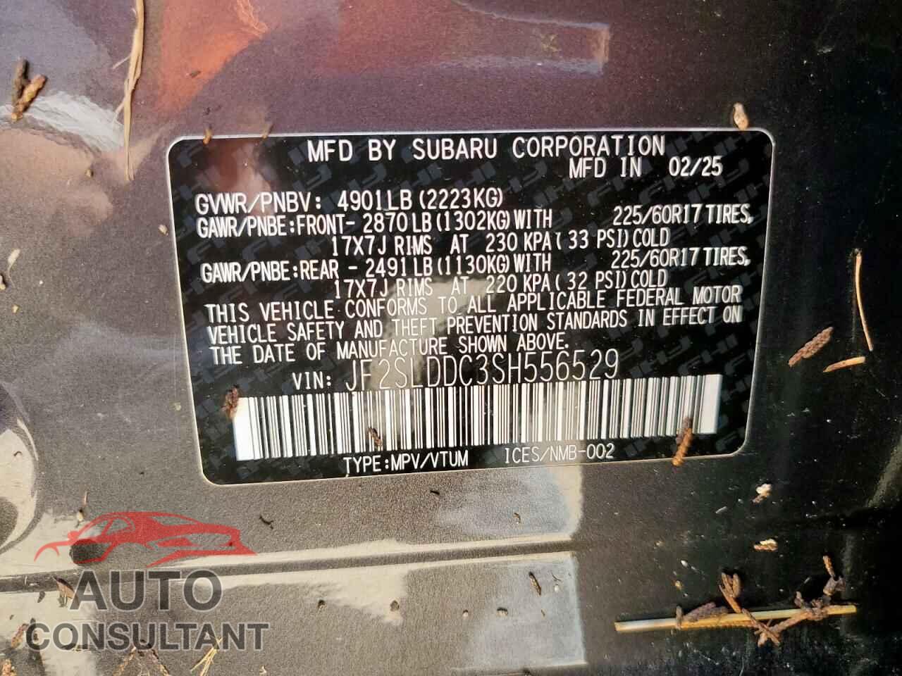 SUBARU FORESTER 2025 - JF2SLDDC3SH556529