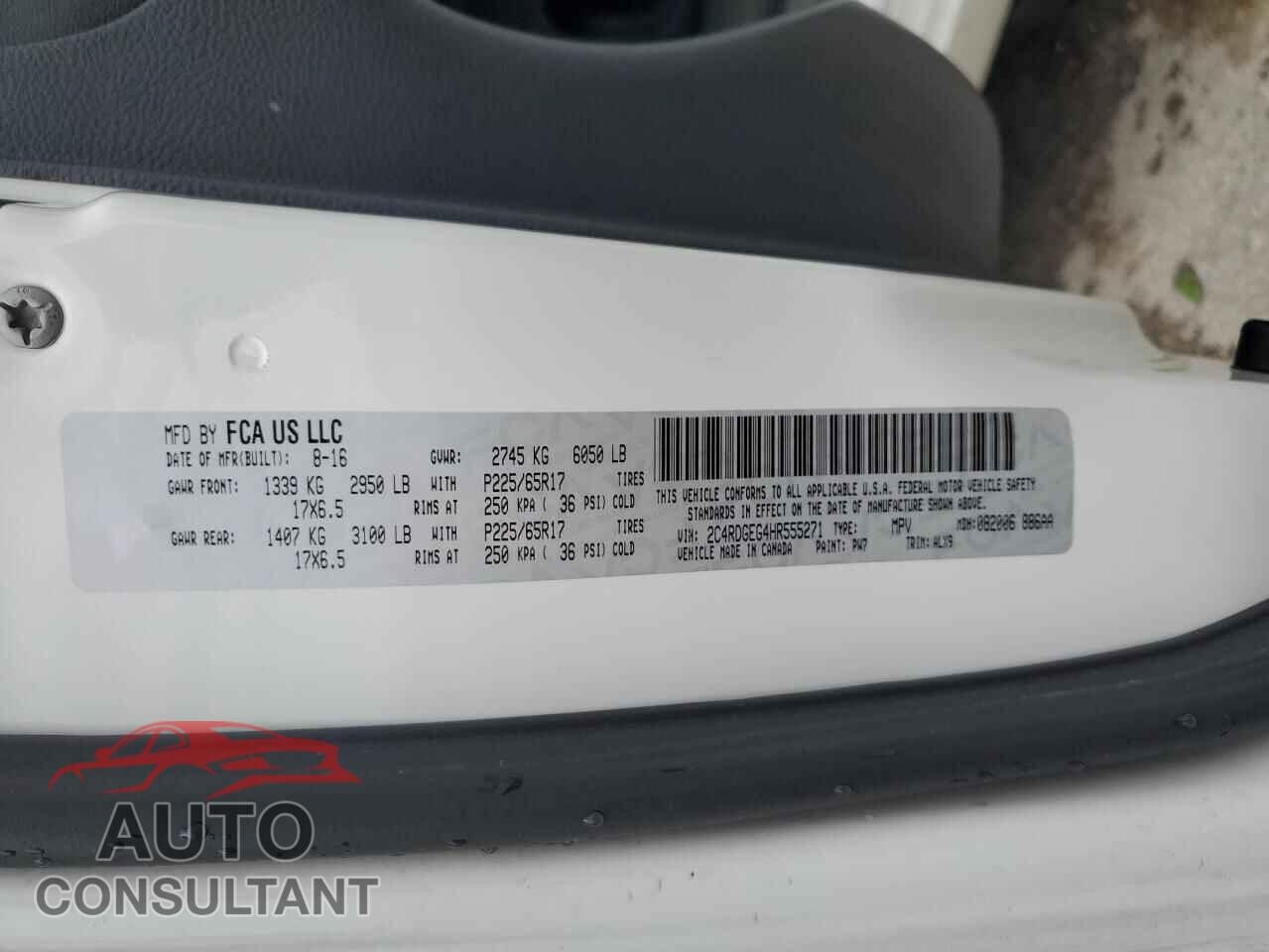 DODGE CARAVAN 2017 - 2C4RDGEG4HR555271