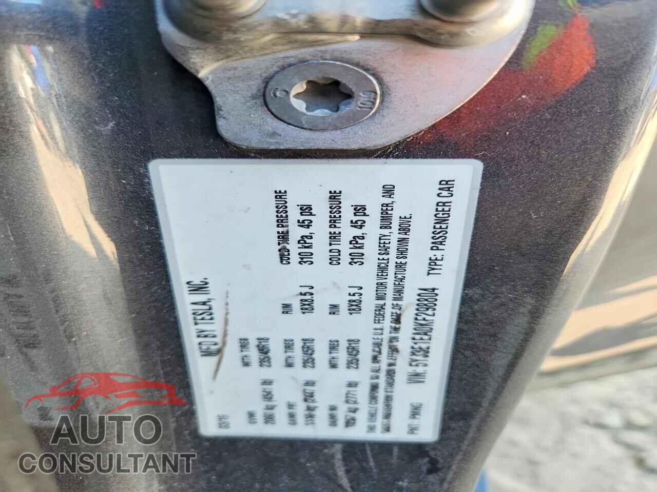TESLA MODEL 3 2019 - 5YJ3E1EA0KF298804