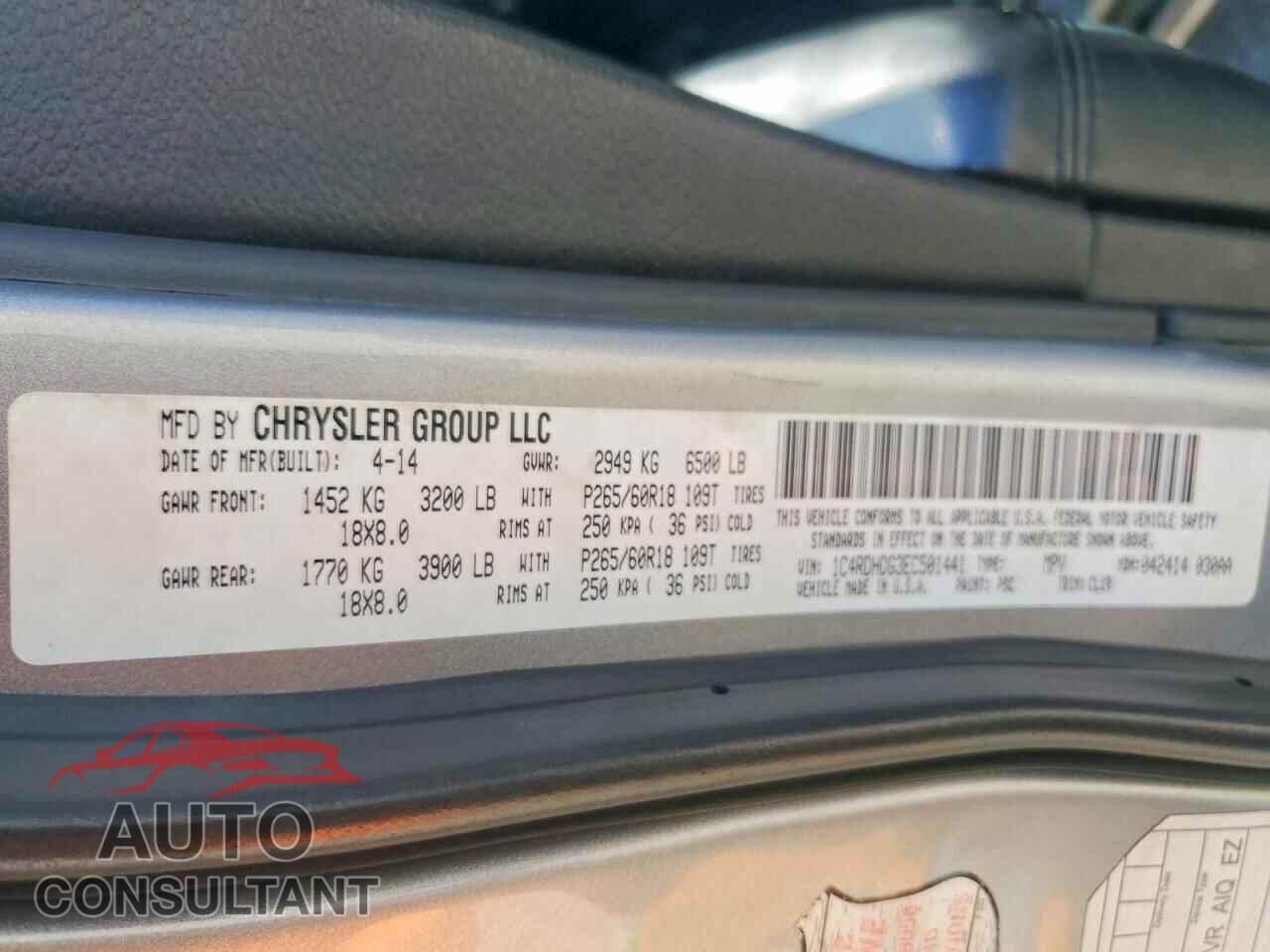 DODGE DURANGO 2014 - 1C4RDHDG3EC501441
