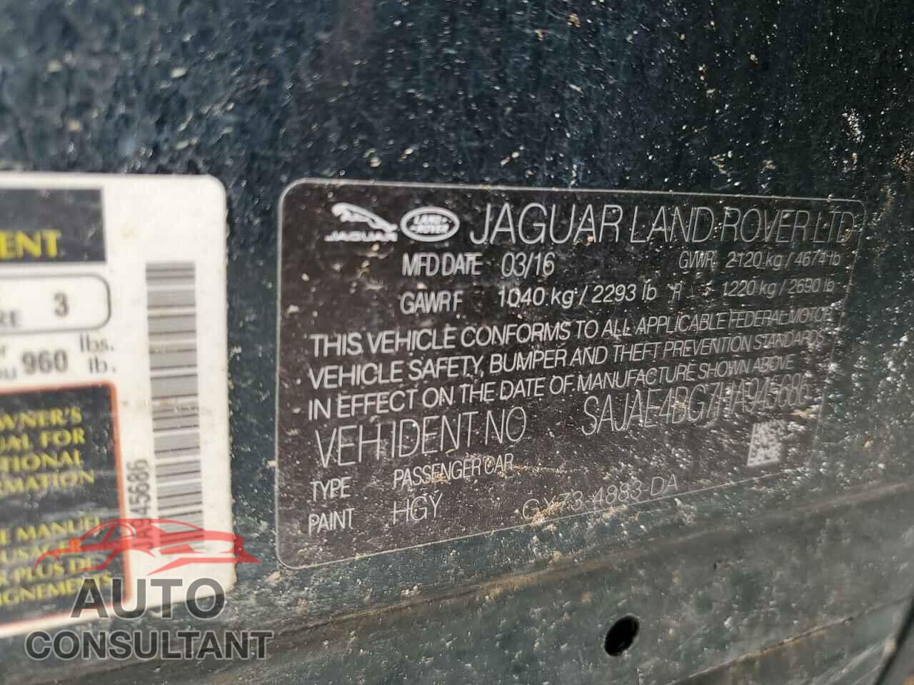 JAGUAR XE 2017 - SAJAE4BG7HA945686