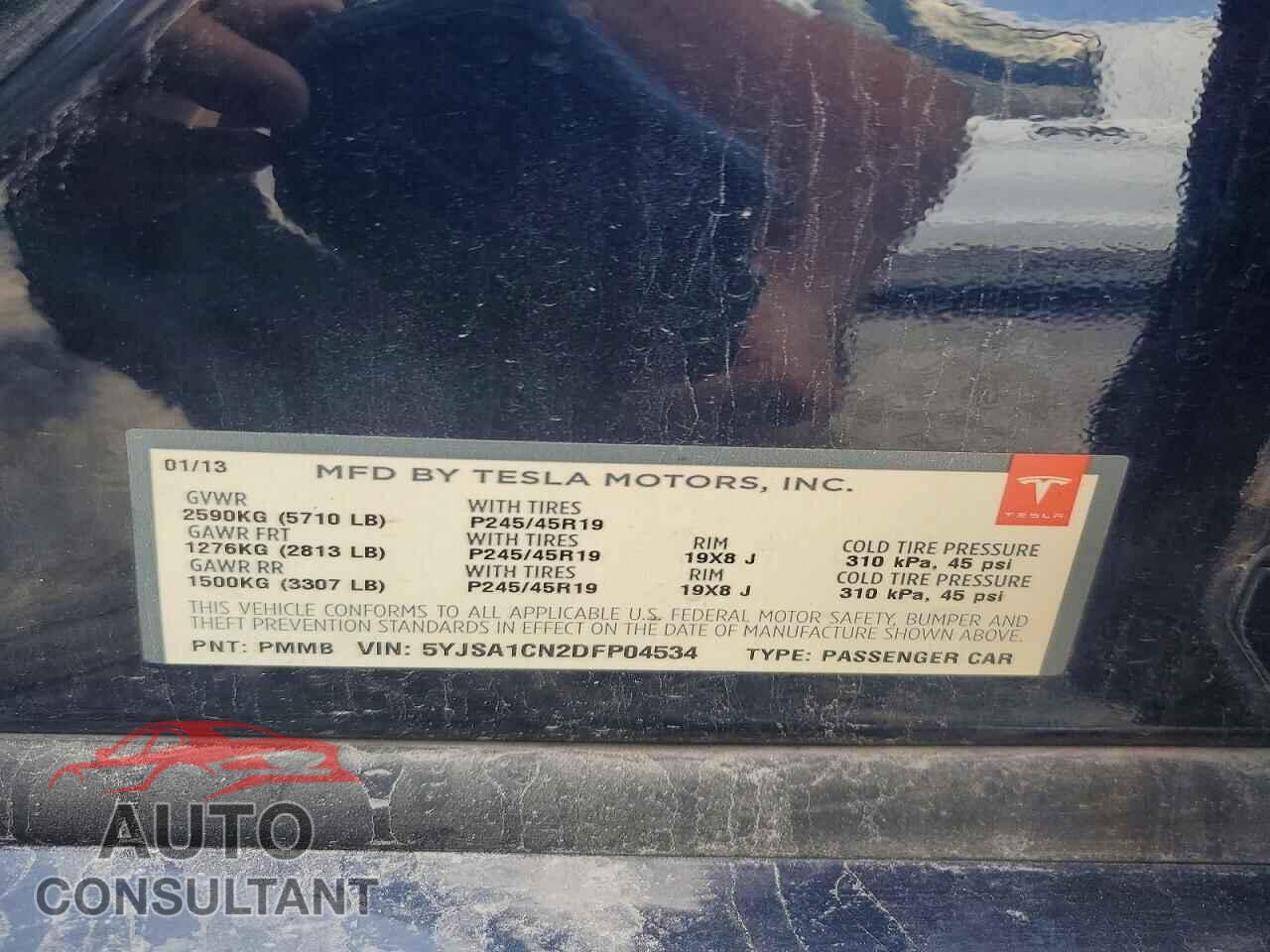 TESLA MODEL S 2013 - 5YJSA1CN2DFP04534