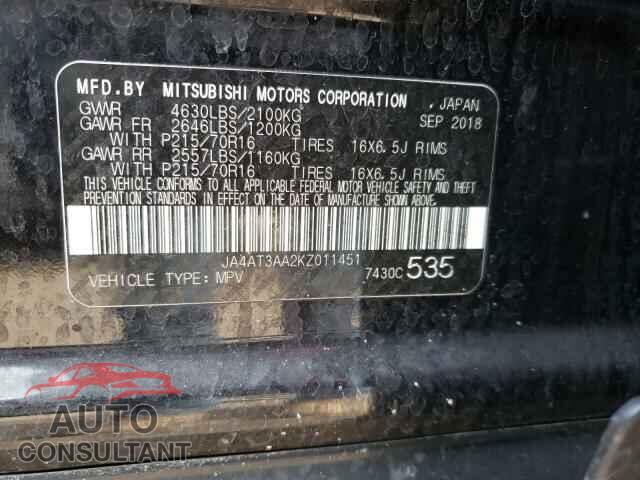 MITSUBISHI ECLIPSE 2019 - JA4AT3AA2KZ011451