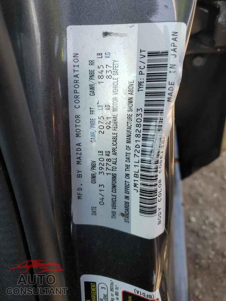 MAZDA 3 2013 - JM1BL1L72D1828033