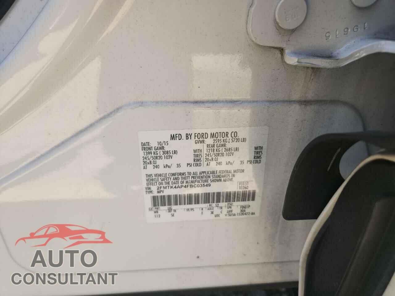 FORD EDGE 2015 - 2FMTK4AP4FBC03549