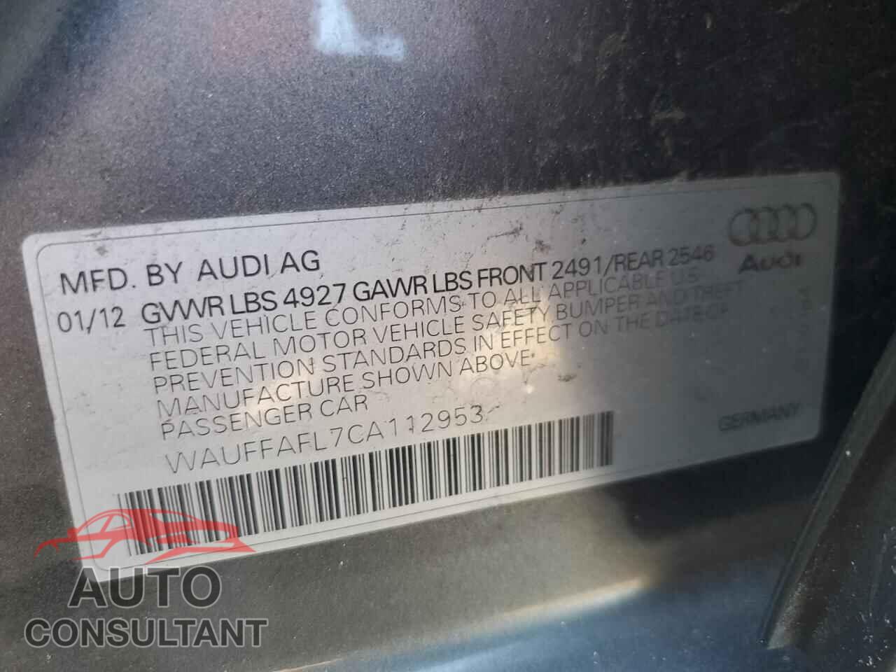 AUDI A4 2012 - WAUFFAFL7CA112953