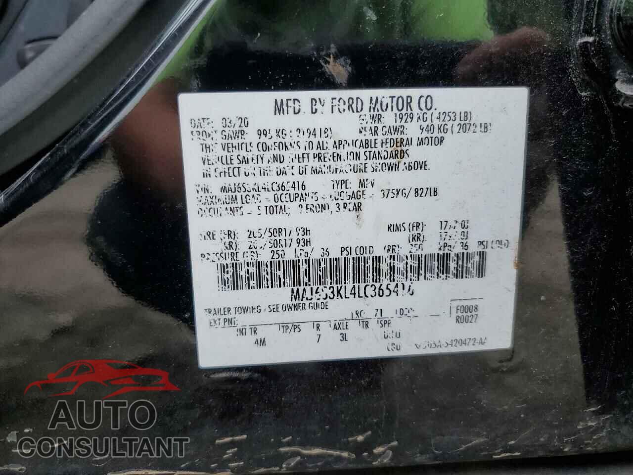 FORD ECOSPORT 2020 - MAJ6S3KL4LC365416