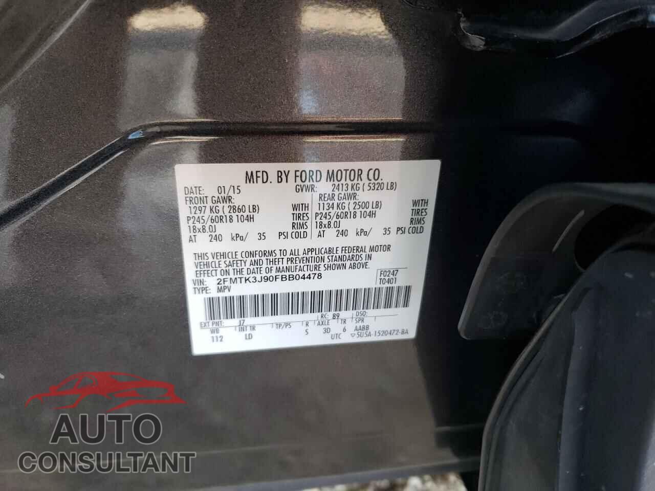 FORD EDGE 2015 - 2FMTK3J90FBB04478