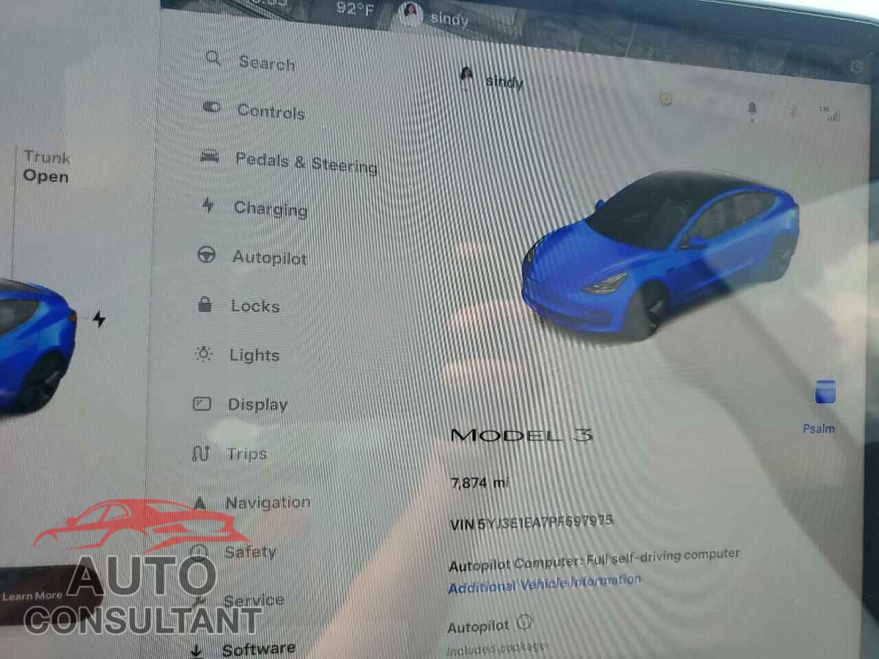 TESLA MODEL 3 2023 - 5YJ3E1EA7PF697975