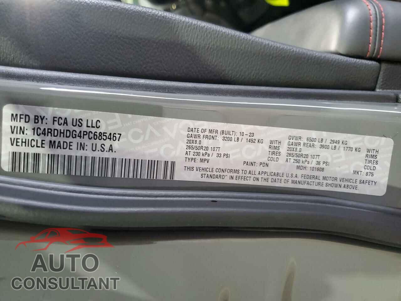 DODGE DURANGO 2023 - 1C4RDHDG4PC685467