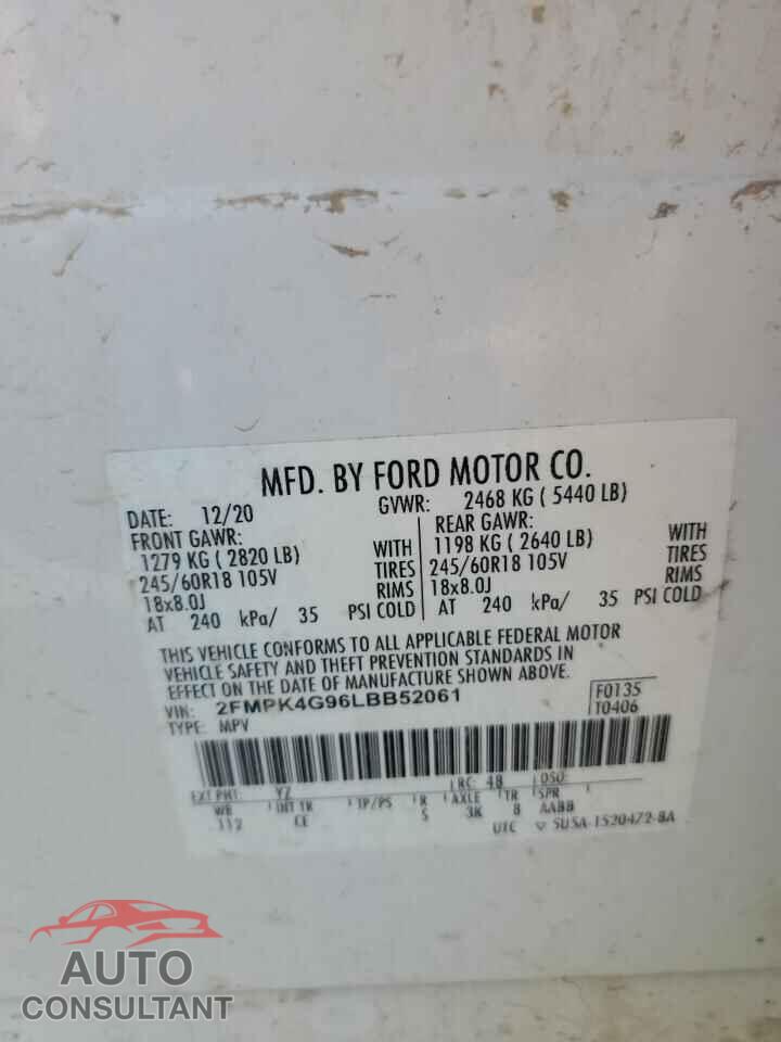 FORD EDGE 2020 - 2FMPK4G96LBB52061