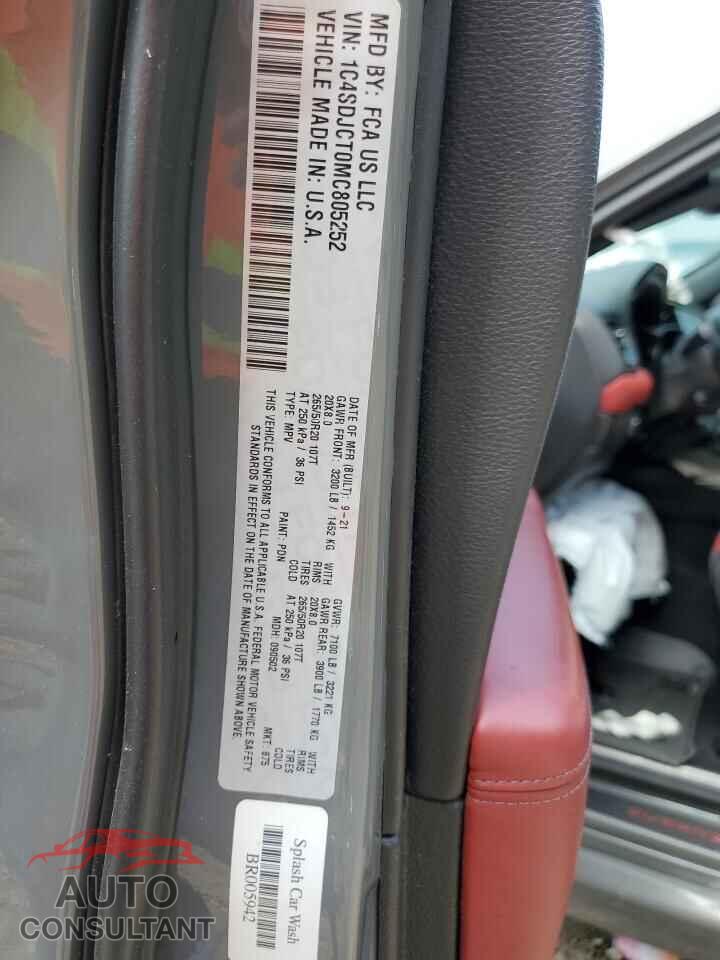 DODGE DURANGO 2021 - 1C4SDJCT0MC805252